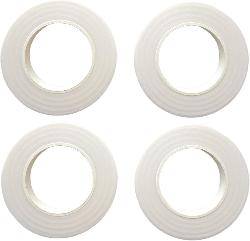 Transun Moo 4 Rolls 1/2 Inch Floral Tapes Florist Wraps for Bouquet Stem and Flowers Making Craft Projects (30 Yards, White) - Image 1